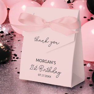 バースデーパーティー ブラッシュピンク 感謝 名前 フェイバーボックス