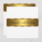 バースデーパーティー ホワイト ゴールド 30歳 40歳 50歳 招待状 (正面/裏面)