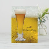 バースデーパーティーMansメンズビールビール 招待状 (スタンド正面)