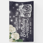 バースデーパーティーMason Jars String Lights花 横断幕 (縦)