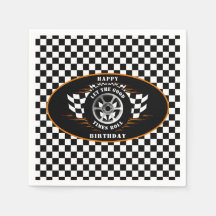 バースデーパーティ市松模様にーフラッグスポーツカーレース