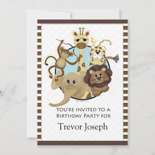 バースデーパーティ招待サファリスタイル 招待状 (正面)