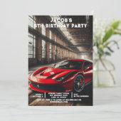 バースデーパーティ招待状カスタム年齢カーズ 招待状 (スタンド正面)