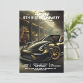 バースデーパーティ招待状カスタム年齢カーズ 招待状 (スタンド正面)
