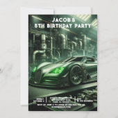 バースデーパーティ招待状カスタム年齢カーズ 招待状 (正面)