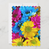 バースデーパーティ招待状デイジーフラワーカラフル 招待状 (裏面)