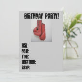 バースデーパーティ招待状ボクシング手袋 招待状 (スタンド正面)