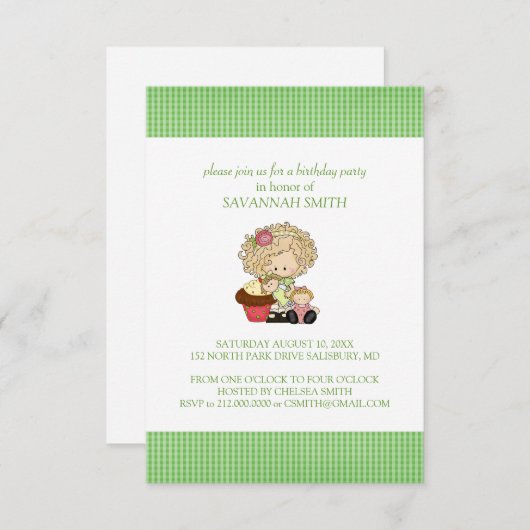 バースデーパーティ招待状 招待状 (正面/裏面)