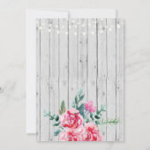 バースデーパーティ素朴ーピンクフローラウッド招待状40th 招待状 (裏面)