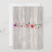 バースデーパーテ素朴ィーアニーエイジウッドフローラ招待状 招待状 (裏面)