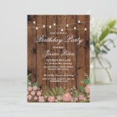 バースデーパー素朴ティサンゴフローラウッド招待状 招待状 (スタンド正面)