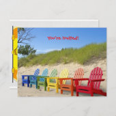 バースデービーチパーティー 招待状 (正面/裏面)