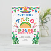 バースデーフィエスタ、タコツーズデー、男の子の2歳の誕生日 招待状 (スタンド正面)