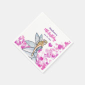 バースデーフェアリープリンセス ピンクハーツ ファッションスケッチ スタンダードカクテルナプキン (角)