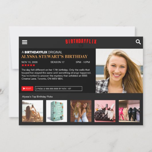 バースデーフリックス パーティー招待状 招待状 (正面)