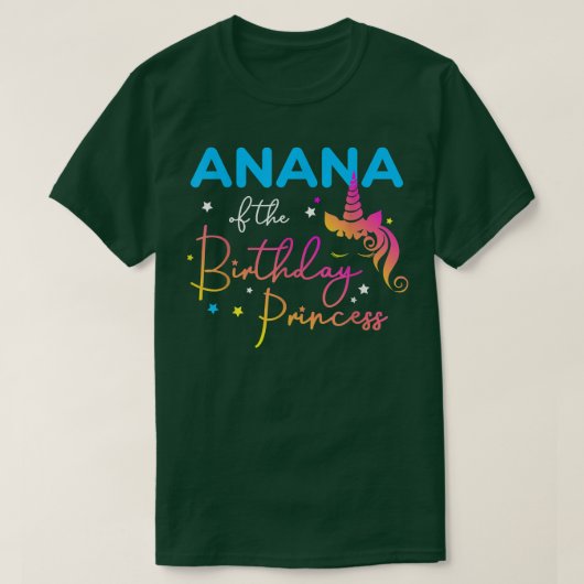 バースデープリンセスのユニコーンお母さんアーナナ Tシャツ (デザイン正面)