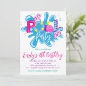 バースデープールパーティー 招待状 (スタンド正面)