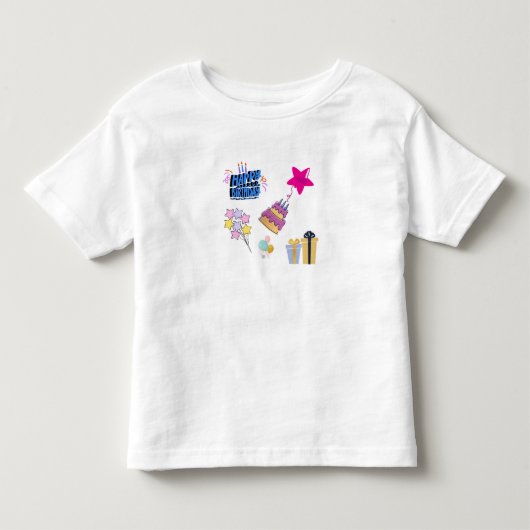 バースデーベアのお祝い" または "誕生日の熊 トドラーTシャツ (正面)