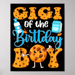 バースデーボーイのジジ ミルクとクッキー 1歳の誕生日 ポスター