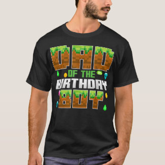 バースデーボーイのパパ ゲーマーピクセルデザイン Tシャツ