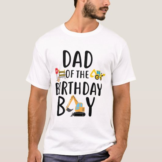 バースデーボーイのパパ 建設業Tシャツ Tシャツ (正面)