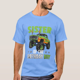 バースデーボーイの姉妹 モンスタートラック ファミリー ヴィンテージ Tシャツ