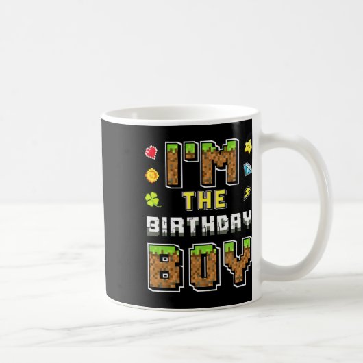 バースデーボーイ ゲーマー ピクセル 誕生日パーティ コーヒーマグカップ (右)