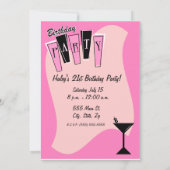 バースデーマルティーニ ピンク 招待状 (裏面)