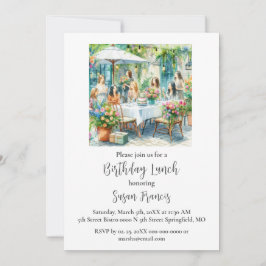 バースデーランチおしゃれレディース 招待状