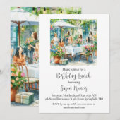 バースデーランチおしゃれレディース 招待状 (正面/裏面)