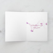 バースデーレトロのスーツケースと花 カード (内部)