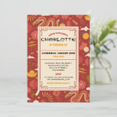 バースデー中国のティパーティーレストランテイクドラゴン遠くに 招待状 (スタンド正面)