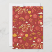 バースデー中国のティパーティーレストランテイクドラゴン遠くに 招待状 (裏面)