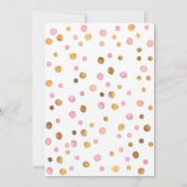 バースデー招待状 | ピンクとゴールドのコンフェッティ模様 招待状 (裏面)