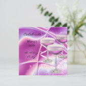 バースデー祝ティパーティーピンクシャンパーニュ 招待状 (スタンド正面)