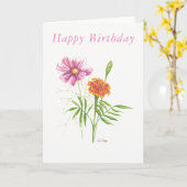 バースデー空白のタカード10月誕生花 カード (黄色い花)