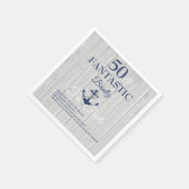 バースデー航海のタパーティー海軍ブルーおもしろいファクト スタンダードカクテルナプキン (角)