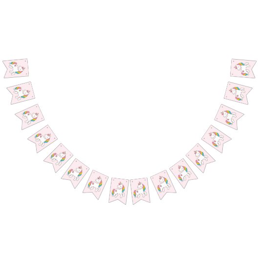 バースデー.かわいいユニコーン。 バンティングフラッグ (全)