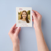 バースデー アイボリー ローズゴールド 写真 Save the Date チラシ (手)