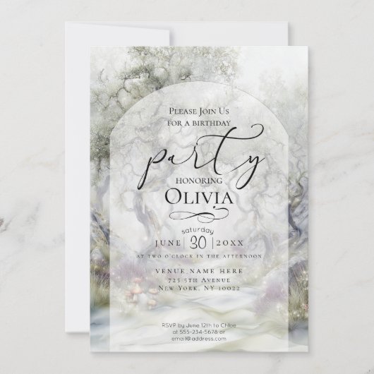 バースデー | ウィスパリングウッズファンタジー 招待状 (正面)