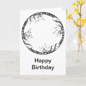 バースデー・カードの黒及び白 カード (黄色い花)