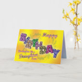 バースデー・カードは花の文字を持つ娘を好みます カード (黄色い花)