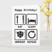 バースデー・カードを食べて下さい、眠らせて下さい、捺印して下さい、繰り返して下さい カード (黄色い花)