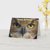 バースデー・カード-フクロウの目 カード (黄色い花)