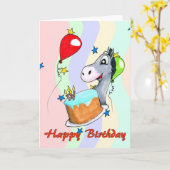 バースデー・カード-幸せなろば カード (黄色い花)