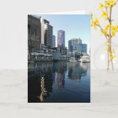 バースデー・カード-波止場地域メルボルンオーストラリア カード (黄色い花)