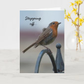 バースデー・カード: 若いイギリスのロビン カード (黄色い花)