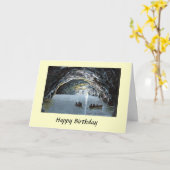 バースデー・カード-青い小洞窟、Capri、イタリア カード (黄色い花)