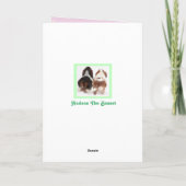 バースデー・カードw/Bassetの猟犬、カップケーキ、及びハート カード (裏面)