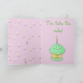 バースデー・カードw/Bassetの猟犬、カップケーキ、及びハート カード (内部)